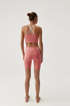 Born Living Yoga Top Daira Pink Peach/White Rosa