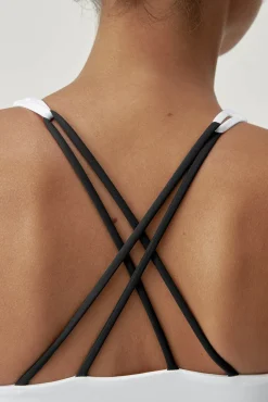 Born Living Yoga Top Daira White/Black Negro Clearance