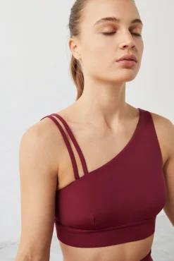 Dash and Stars Top Deportivo Asimetrico Granate Collagen Feel Rojo Sale