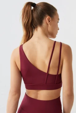 Dash and Stars Top Deportivo Asimetrico Granate Collagen Feel Rojo Sale