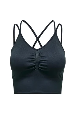 Only Play Top Seamless Escote V Azul