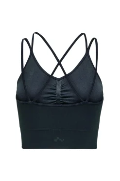 Only Play Top Seamless Escote V Azul