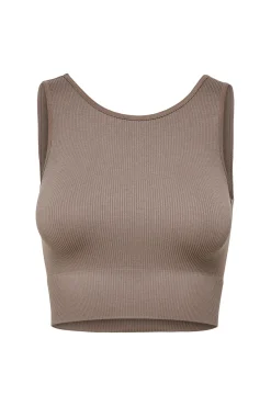Only Play Top Seamless Halter Gris Best