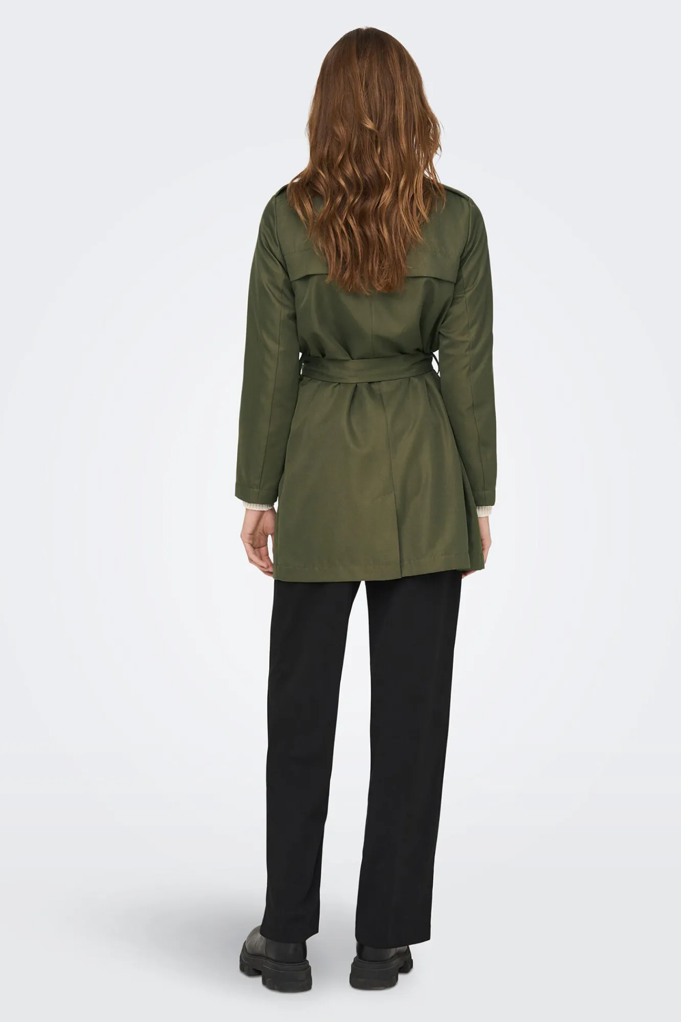 Only Trench Cinturon Verde