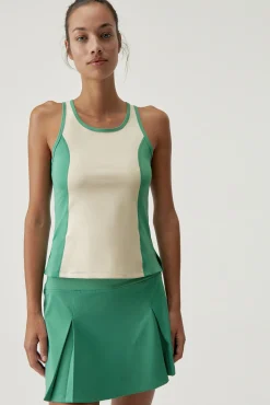 Born Living Yoga T-Shirt Laver Green Foliage/Oat Milk Beige Outlet