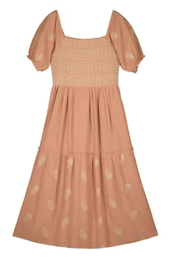Slowlove Vestido Bordado Manga Corta Rosa Hot