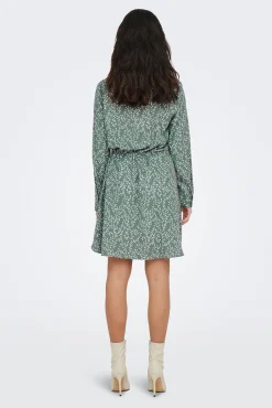 Only Vestido Botones Escoste Pico Verde New