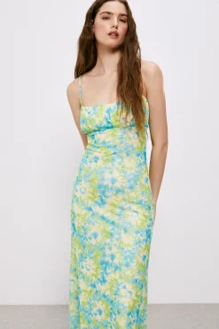 High Spirits Vestido Bouquet Azul Clearance