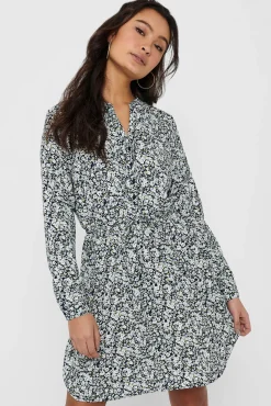 Only Vestido Camisero Botones Azul Medio Sale