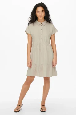 JDY Vestido Camisero Corto Gris Medio Online