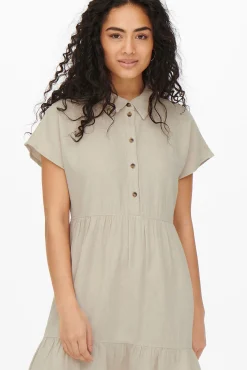 JDY Vestido Camisero Corto Gris Medio Online