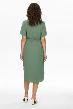 JDY Vestido Camisero Manga Corta Verde Sale
