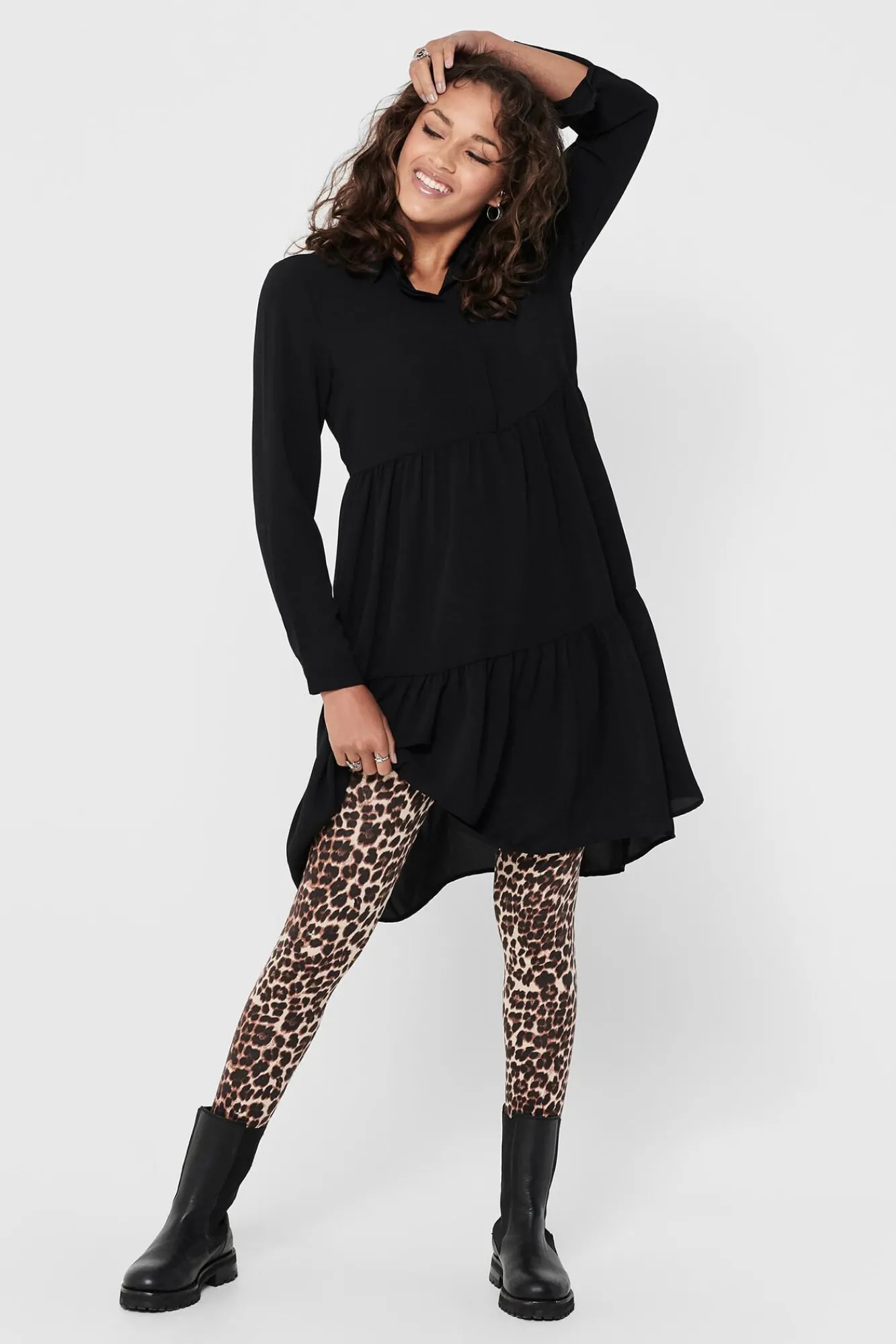 JDY Vestido Camisero Midi Negro Clearance