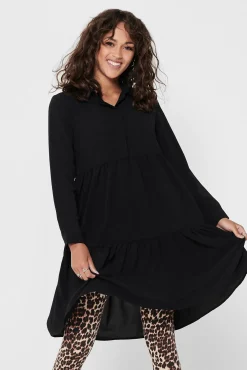 JDY Vestido Camisero Midi Negro Clearance