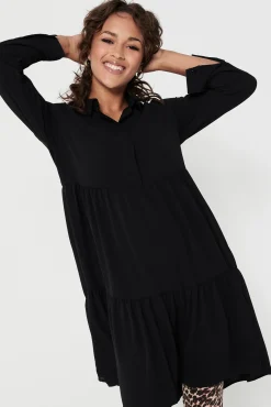 JDY Vestido Camisero Midi Negro Clearance