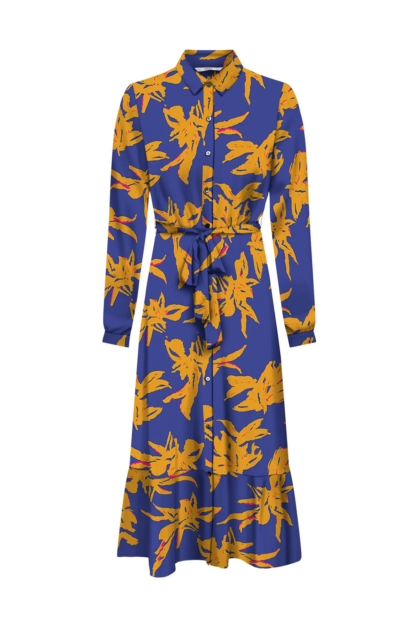 Only Vestido Camisero Midi Azul Oscuro