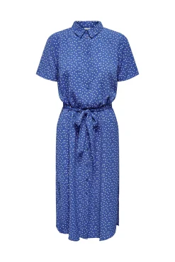 JDY Vestido Camisero Midi Azul Medio Discount