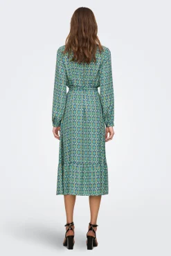 Only Vestido Camisero Midi Turquesa