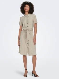 JDY Vestido Camisero Midi Gris Medio Hot