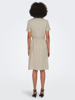 JDY Vestido Camisero Midi Gris Medio Hot