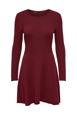 Only Vestido Canale Manga Larga Rojo Clearance