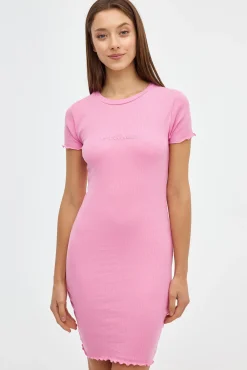 Inside Vestido Canele Bordado Rosa Discount