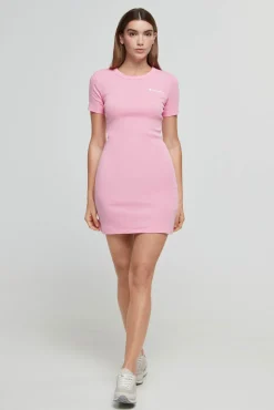 Champion Vestido Cenido Con Logotipo Pequeno Rosa Best