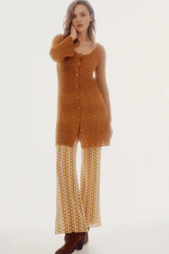 Slowlove Vestido Chaqueta Punto Estampado Amarillo Clearance