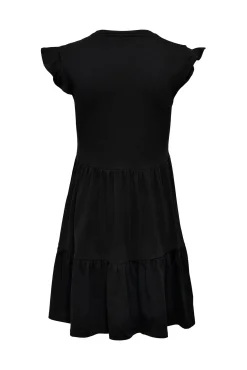 Only Vestido Con Volantes Negro Hot