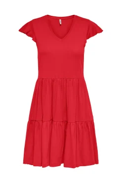 Only Vestido Con Volantes Rojo Best