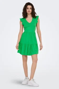 Only Vestido Con Volantes Verde Best