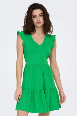 Only Vestido Con Volantes Verde Best