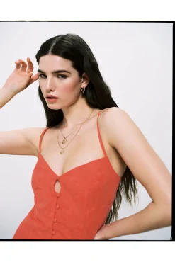 High Spirits Vestido Coral Rojo Clearance