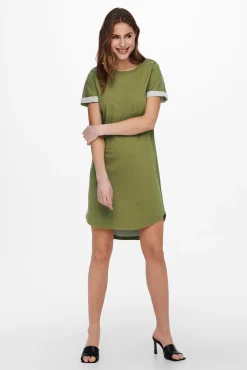 JDY Vestido Corto Asimetrco Amarillo Hot