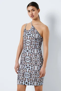 Noisy May Vestido Corto Asimetrico Azul Medio Sale