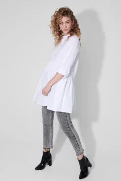 Only Vestido Corto Camisero Blanco Discount