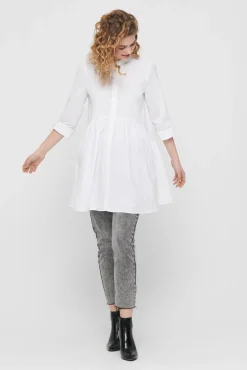 Only Vestido Corto Camisero Blanco Discount