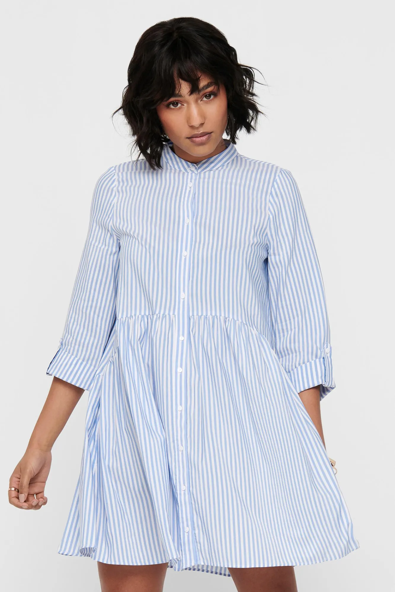 Only Vestido Corto Camisero Blanco New