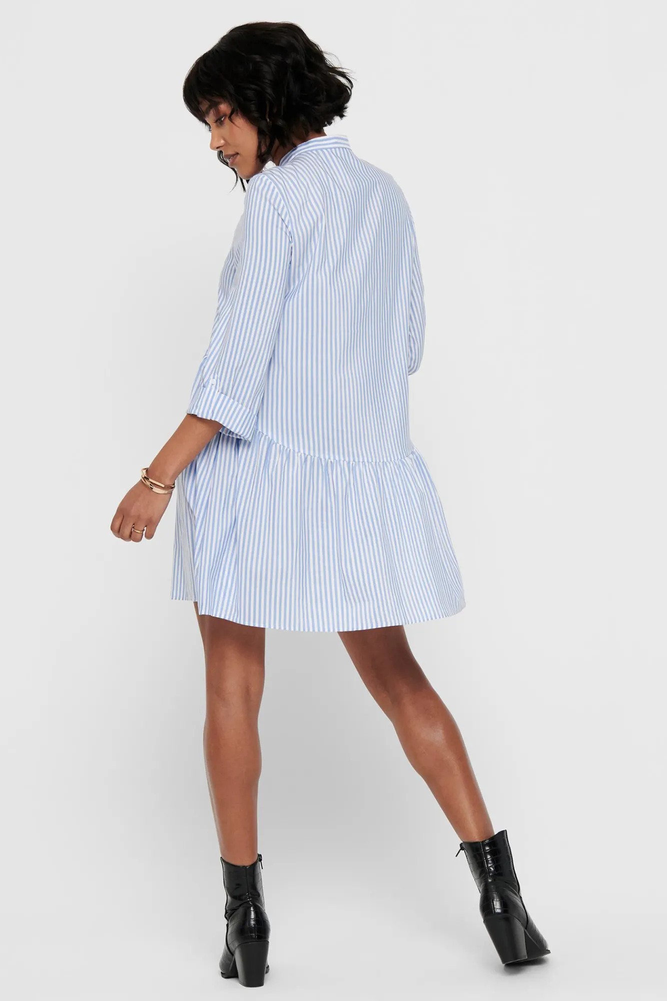 Only Vestido Corto Camisero Blanco New