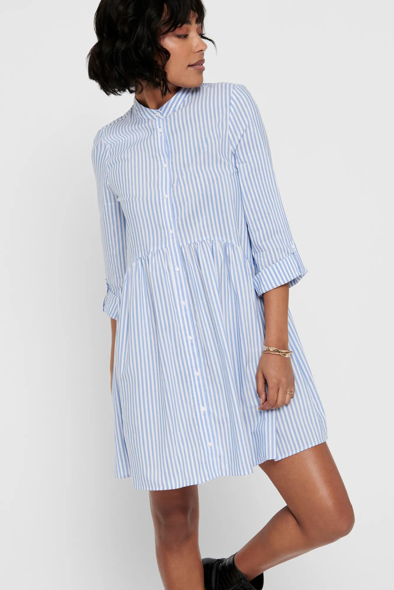 Only Vestido Corto Camisero Blanco New