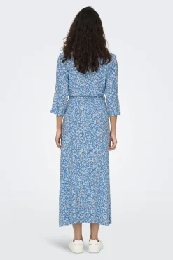 JDY Vestido Corto Camisero Azul Medio Discount
