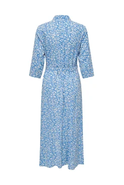 JDY Vestido Corto Camisero Azul Medio Discount