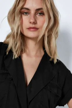 Noisy May Vestido Corto Camisero Lyocell Negro Online