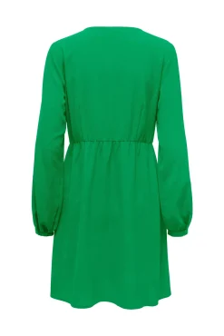 Only Vestido Corto Camisero Manga Larga Verde Sale