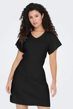 Only Vestido Corto Canale Negro Discount