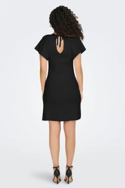 Only Vestido Corto Canale Negro Discount