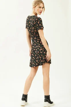 Pimkie Vestido Corto Con Botones Negro