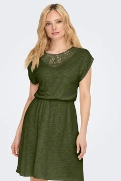 JDY Vestido Corto Con Encaje Kaki Oscuro Online