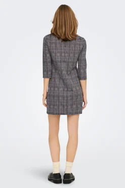 Only Vestido Corto Con Magas 3/4 Estampado Gris Hot