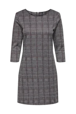 Only Vestido Corto Con Magas 3/4 Estampado Gris Hot